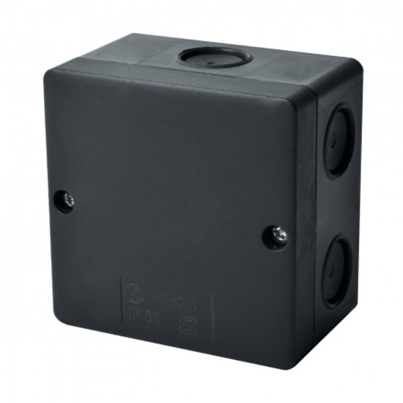 Коробка распределительная KSK 80 UV HF (FA) для О/П черная 80x80x55мм IP66
